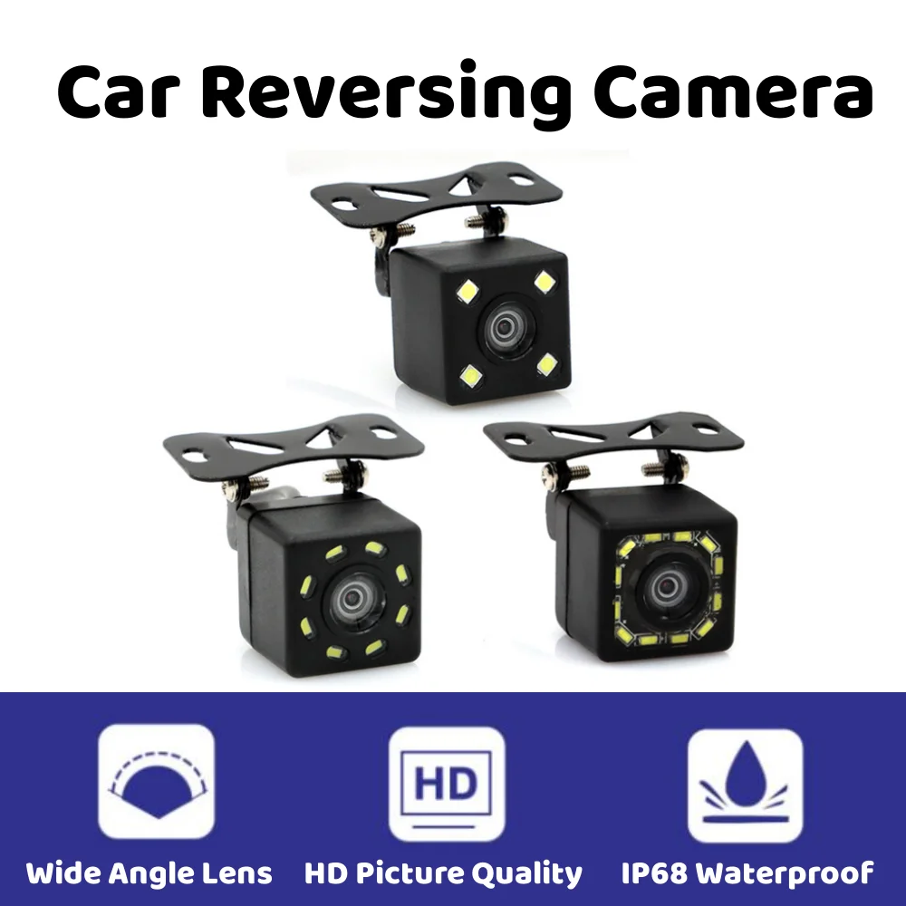 

Universal 12 LED Night Vision Backup Parking Reverse Camera Car Rear View Camera Waterproof 170 Wide Angle HD Color Image