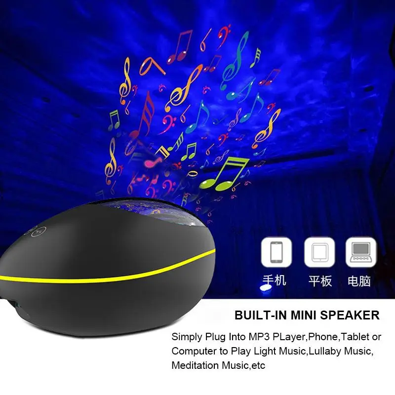 

Lucky Stone Ocean Galaxy Projector Night Light Portable Beam Projector LED Lamp Birthday Decoration Galaxy Light Room Decor New