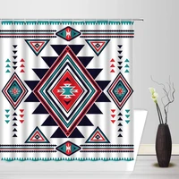 abstract geometry tribal shower curtain retro colorful navajo ethnic ethnic fashionable design polyester bath curtains with hook