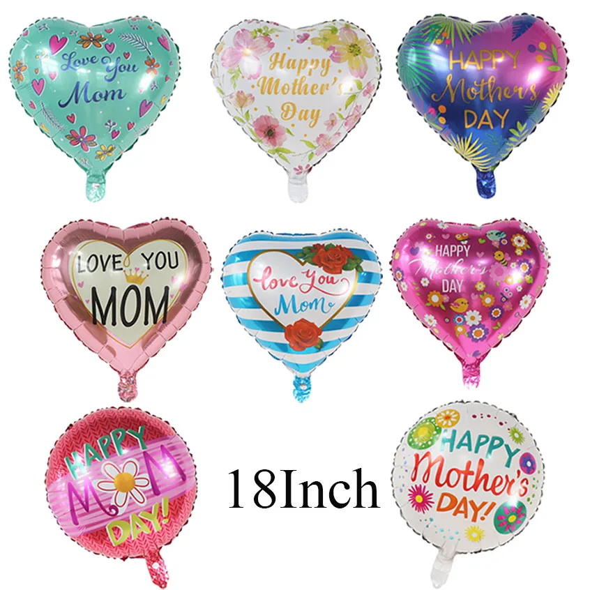 

10Pcs English Mother's Day Balloon 18Inch Love You MOM Air Globo Mama's Day Birthday Party Baby Shower Decorations Kid Toy Gifts