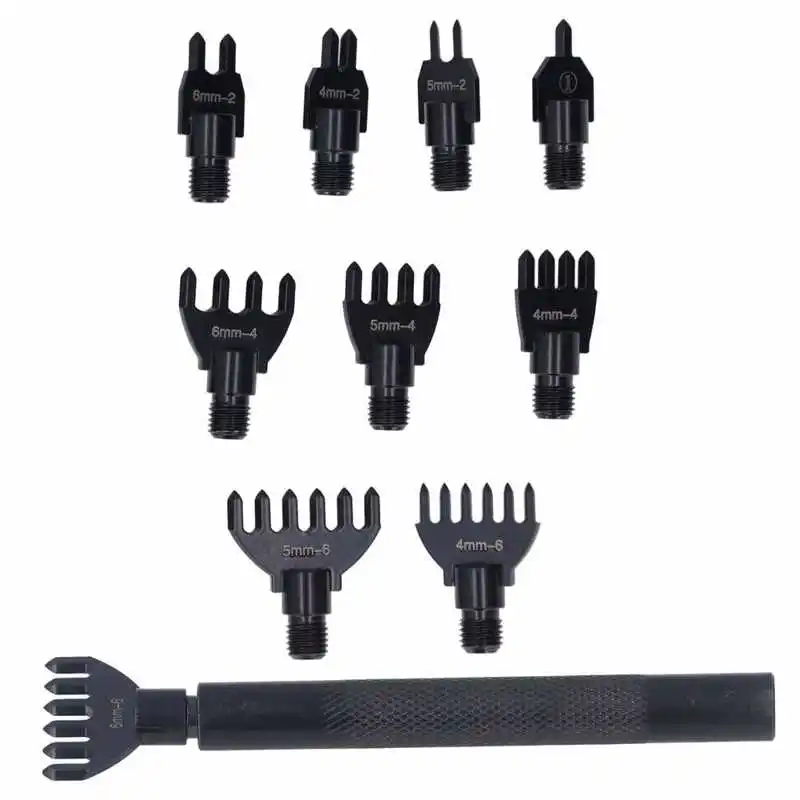 

Дырокол для кожи 10 наконечников Дырокол из высокоуглеродистой стали износостойкий прочный дырокол для ремня для кожевенного ремесла