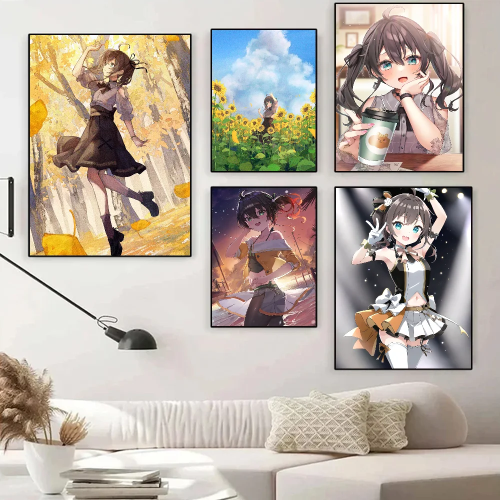 Нацуро Мацури Hololive Channel Girl Плакат Наклейка Водостойкая Самоклеящаяся Настенная