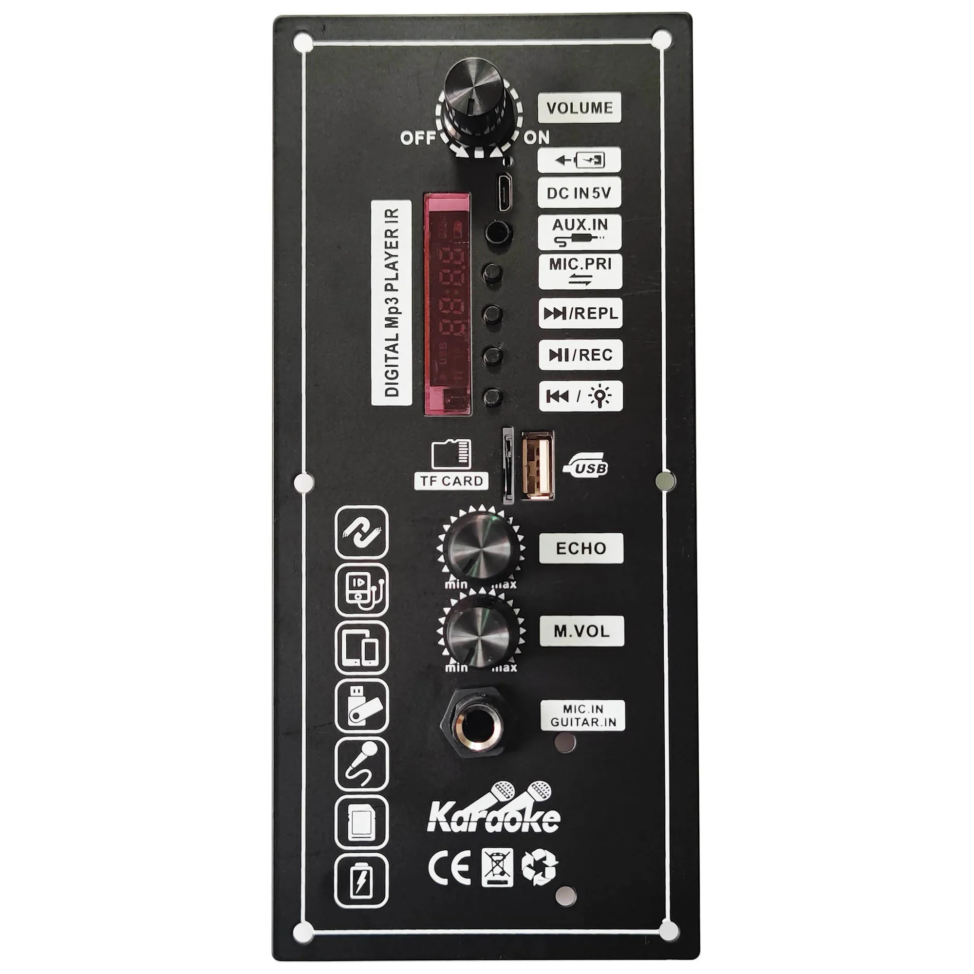 

Panneau d'amplification 3.7 V, pour danse carrée, 30W, Support d'amplification de haut-parleur, Bluetooth AUX, carte TF