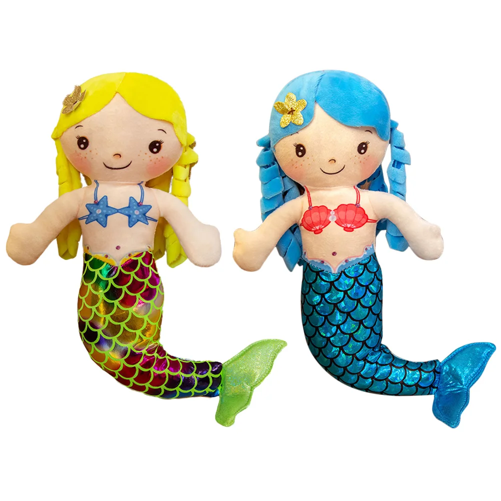 

2pcs Creative Lovely Decorative Girls Playthings Mermaid Stuffed Toys Mermaid Baby Dolls Mermaid Dolls