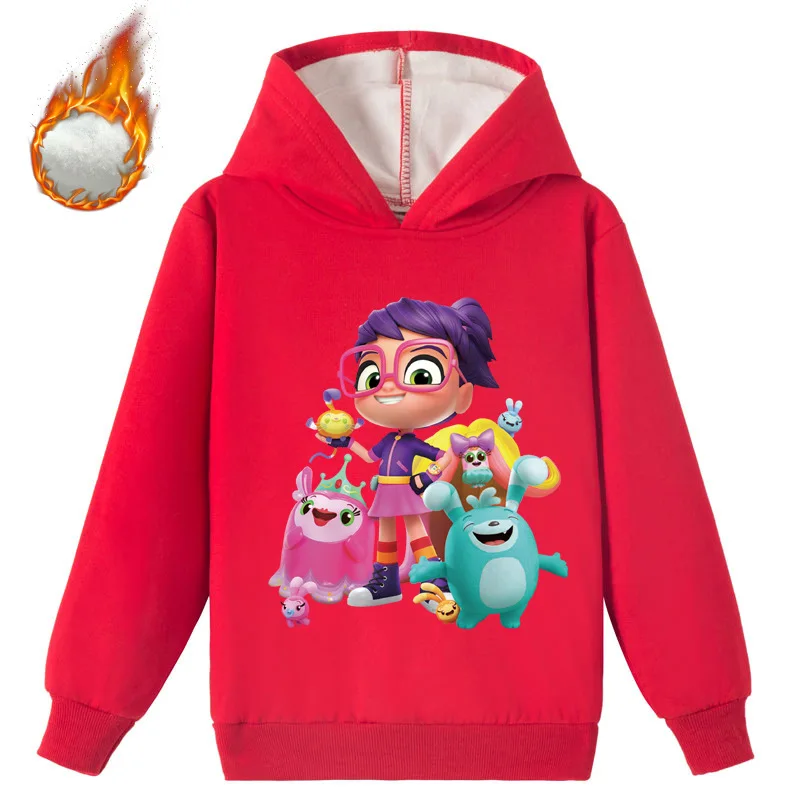 

New Hoodie Plus Velvet 2022 Hot Sale FashionCartoon Print Element Children Casual Abby Hatcher Coat Boys and Girls Outdoor Teen
