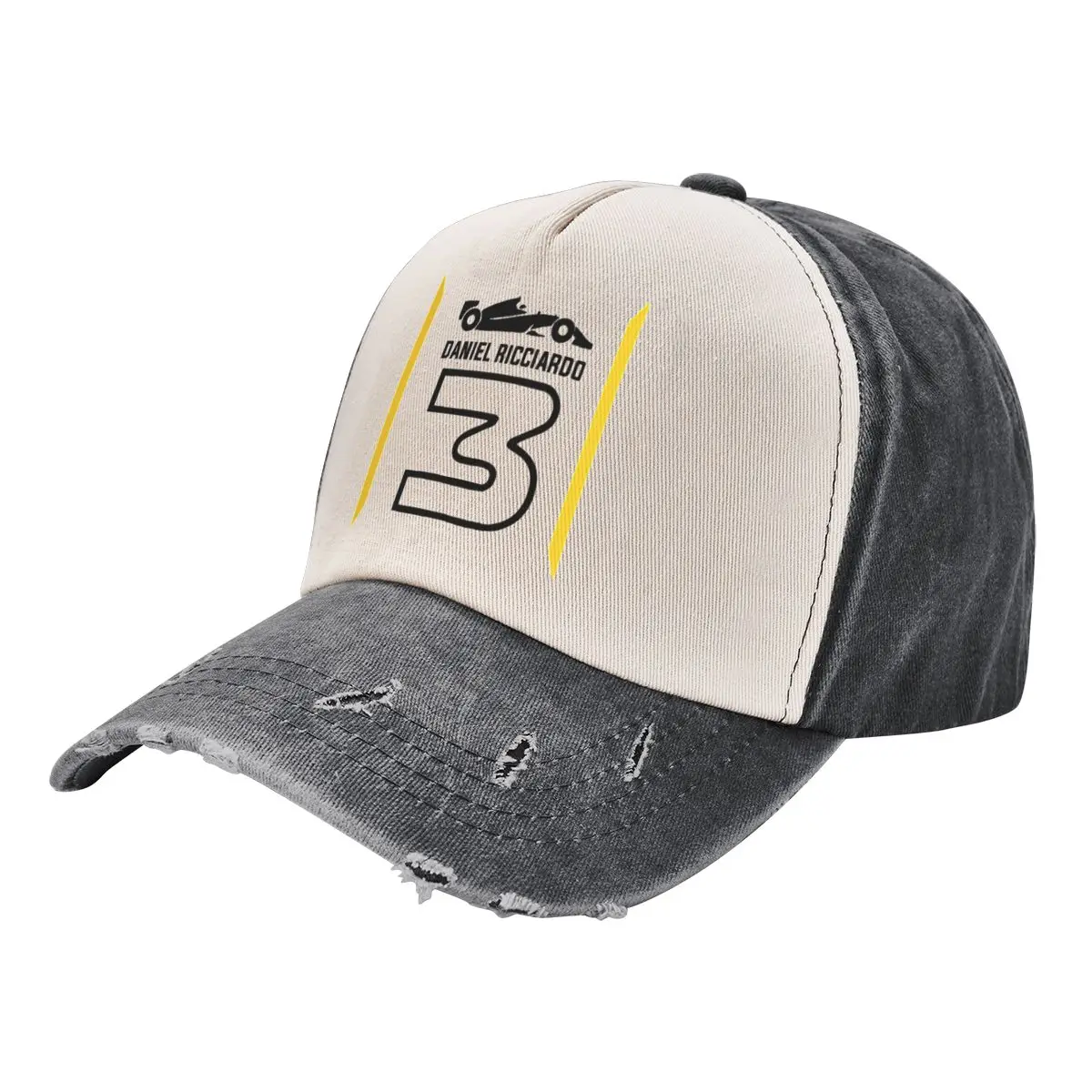 

F1 Daniel Ricciardo Baseball Cap Adjustable Washed Vintage Cotton Denim Distressed Hat for Women Men