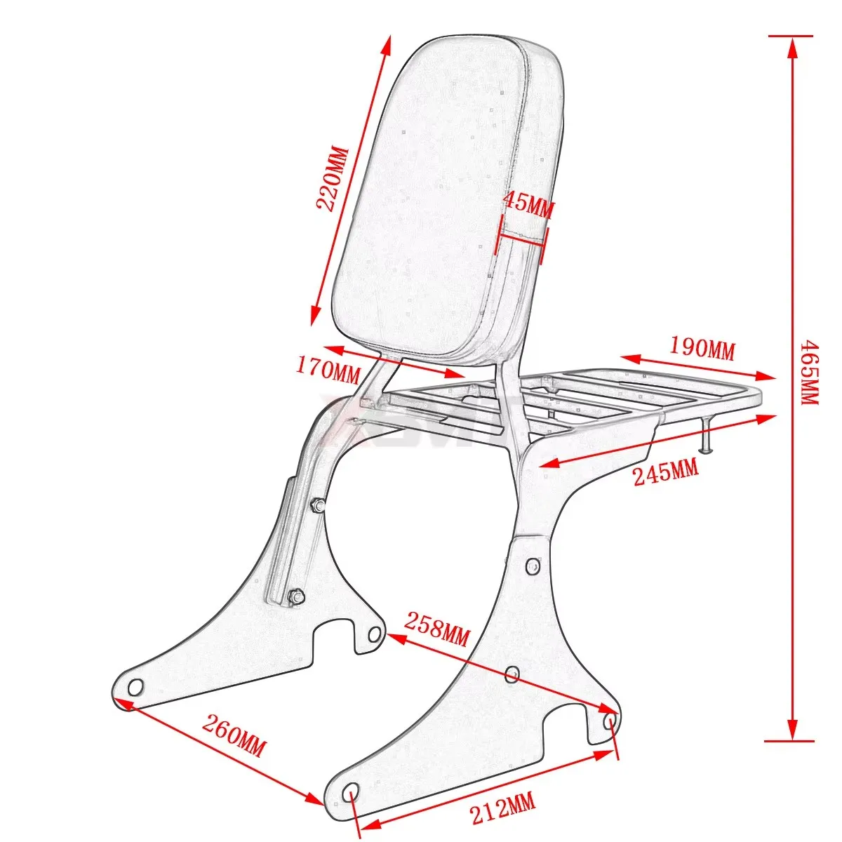 Спинка мотоцикла багажник для Kawasaki Vulcan 400 800 VN400 VN800 1996-2012 2013 2014 2015 2016 2017 2018 2019