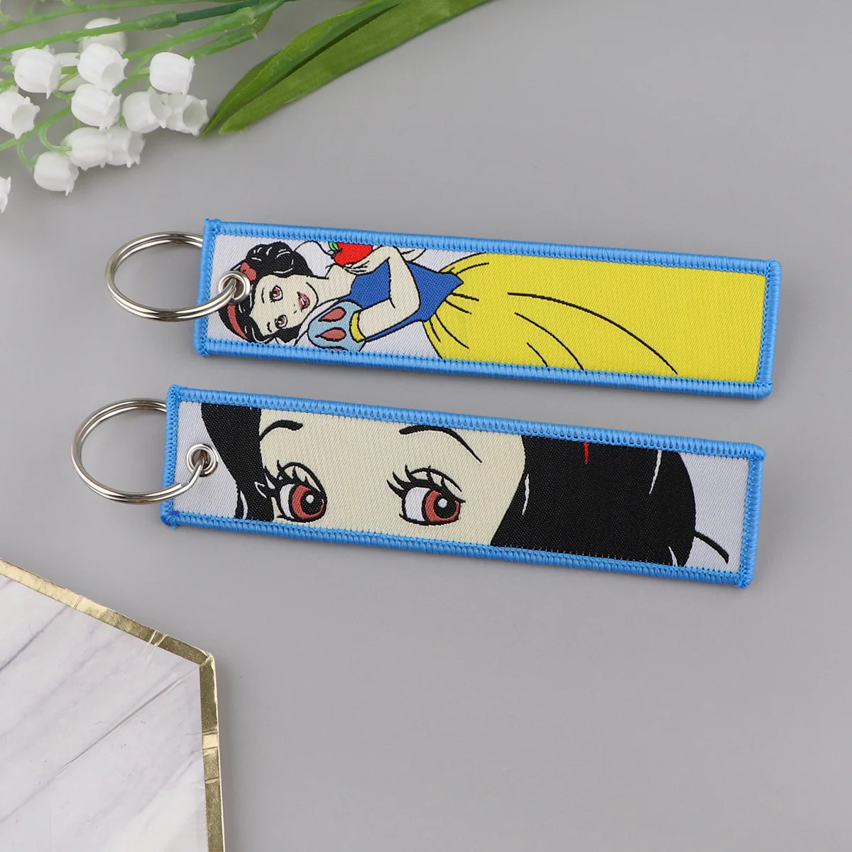 Тканевый брелок для ключей из мультфильма Принцесса Белль Ариэль Золушка Эльза