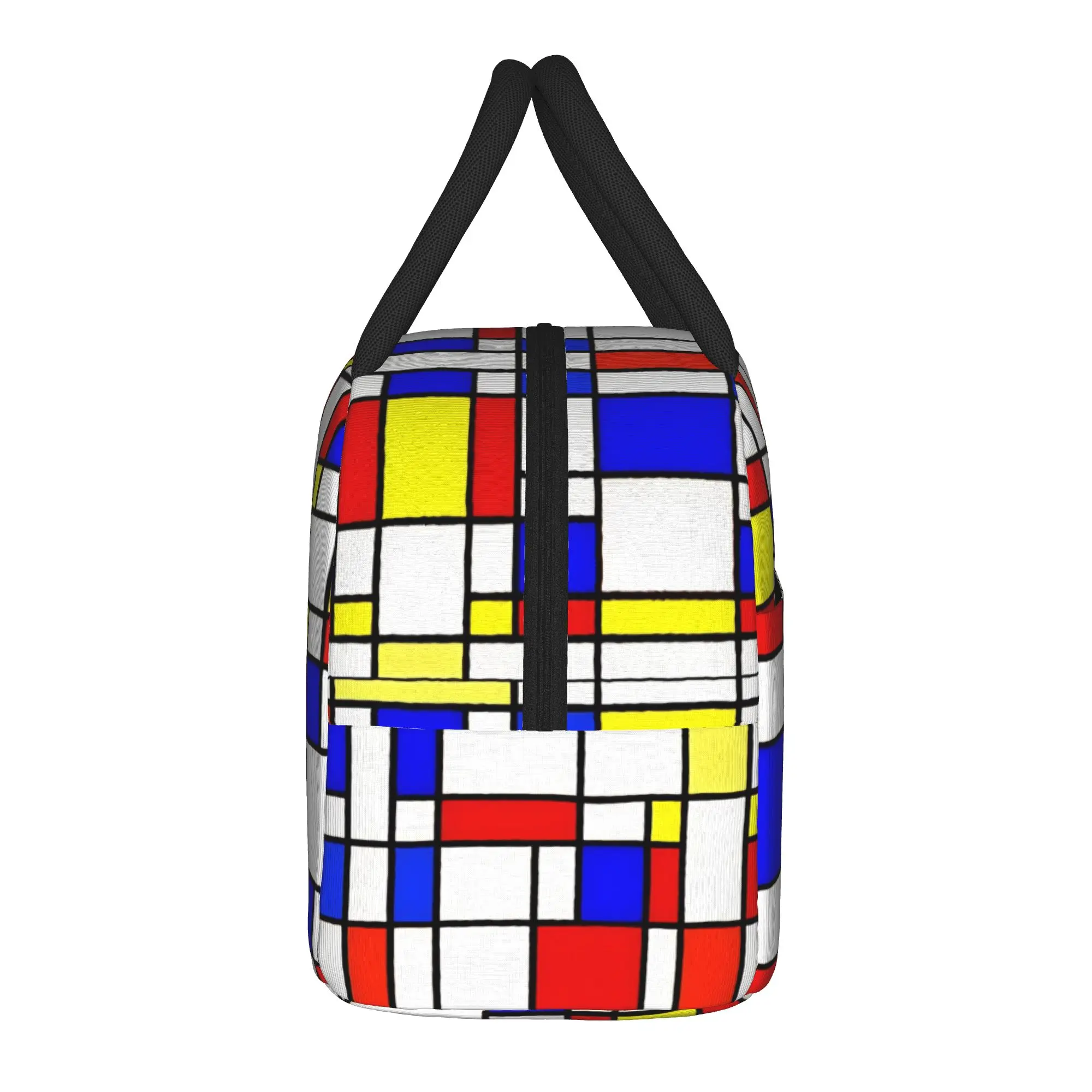 Фото Термоизолированная сумка для обеда Piet Mondrian De Stijl для пикника, портативный контейнер для бенто, термосумка-холодильник для мужчин и женщин №3