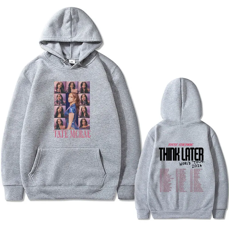 Толстовка мужская с капюшоном Популярная певица Tate Mcrae Think After World Tour Модный