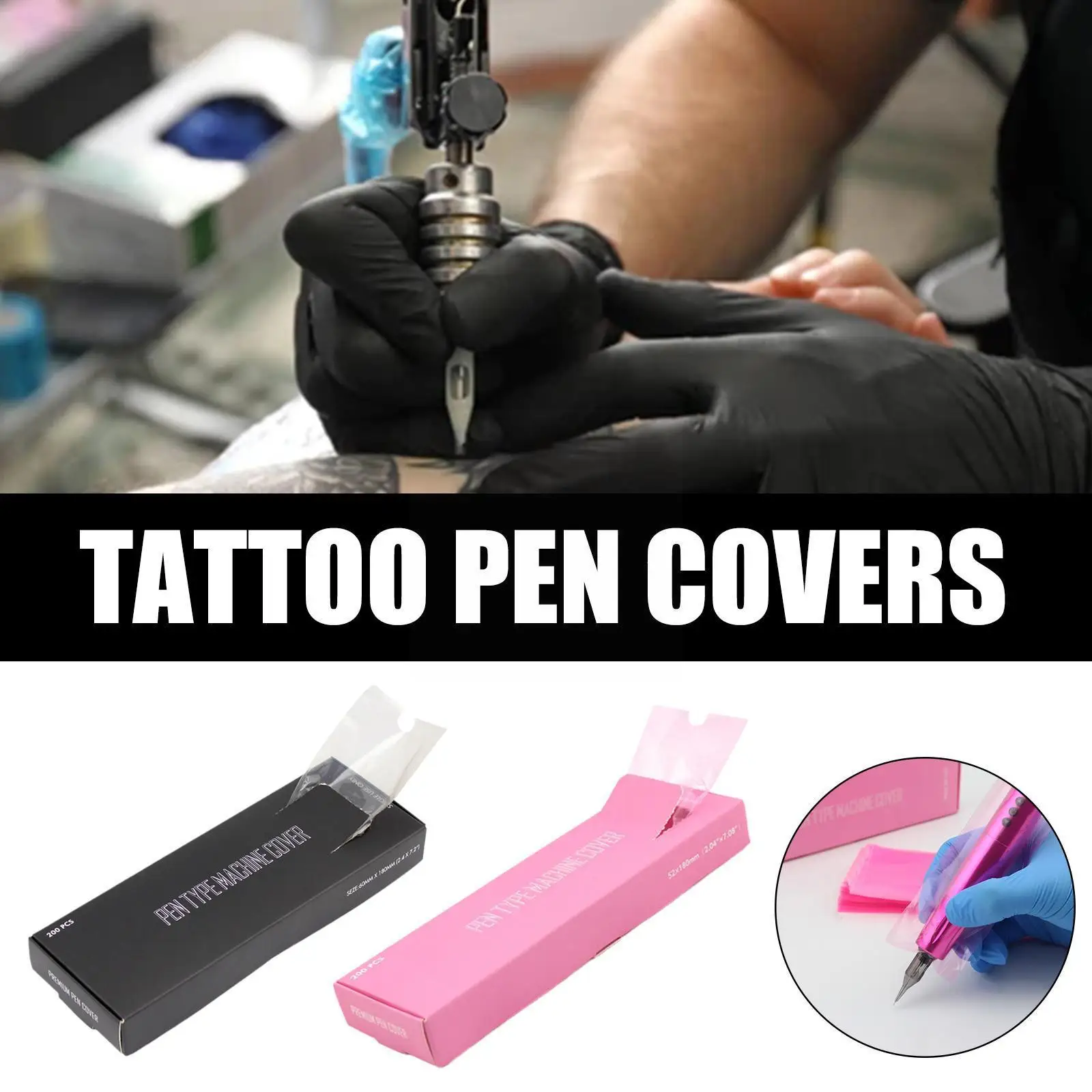 

Tattoo Pen Copper-Energy 200pcs Tattoo Pen Machine Disposable Pen Cartridge Tattoo Sleeves Bags Type Bags Pink Covers Machi H3A1