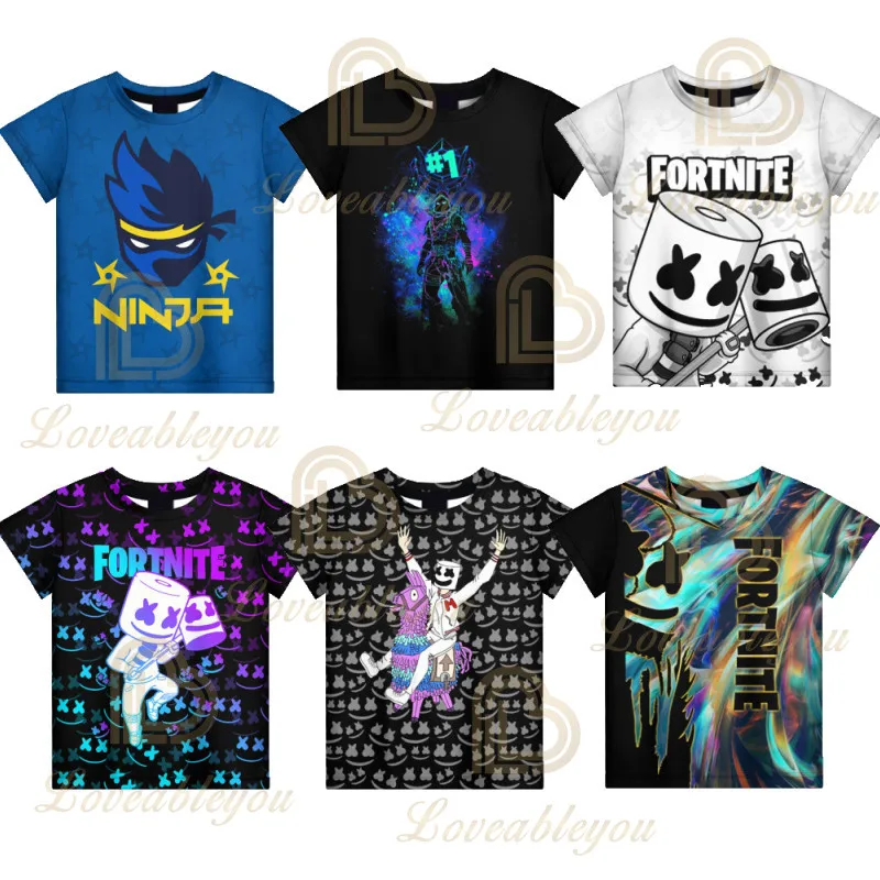 

Cartoon Anime Fortnite T-shirt 3D Men Women Battle Game T Shirt Battle Royale Summer Funny Shirt for Adults Kids