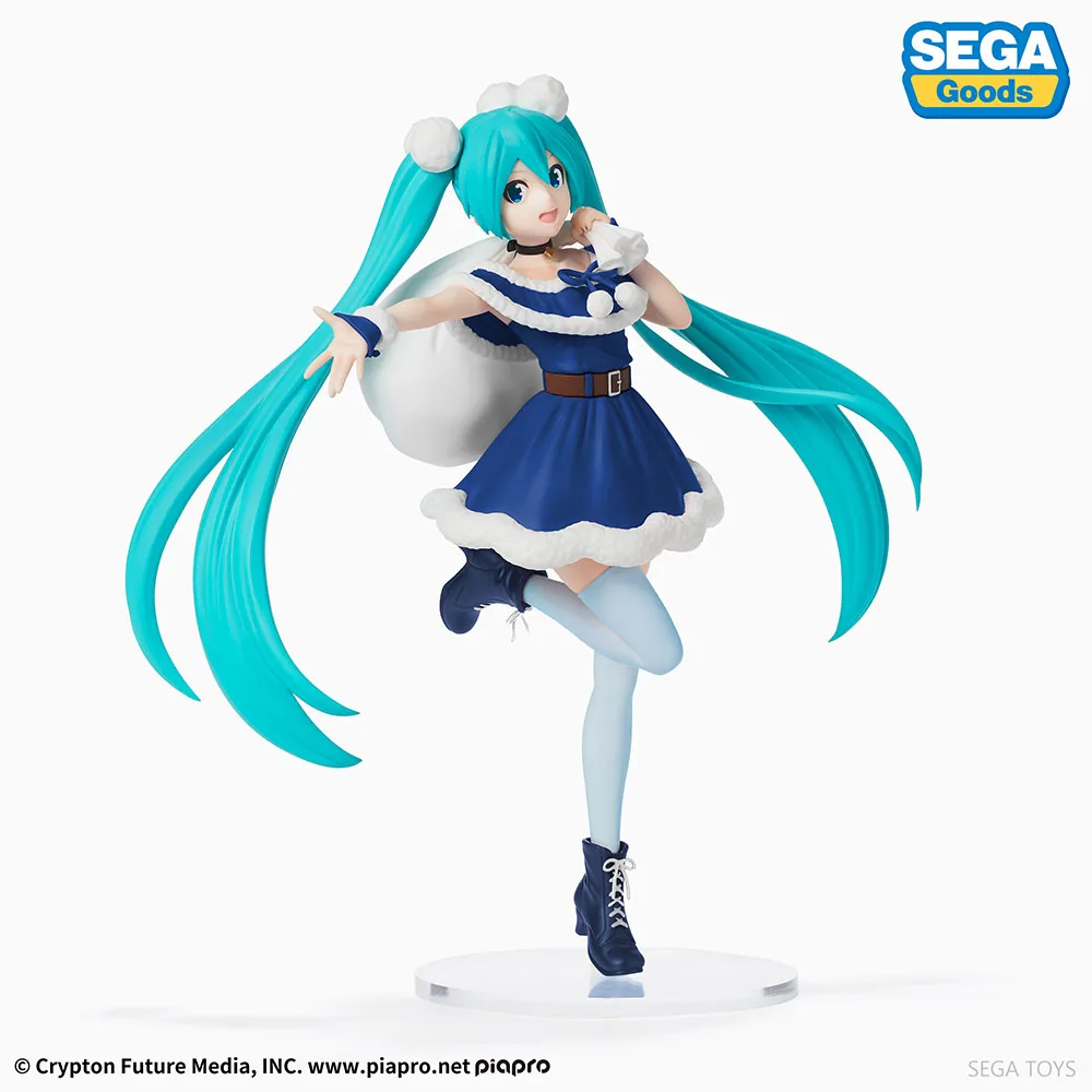

SEGA Original Hatsune Miku Blue Christmas Ver. Collectible Figuer Anime Action Model Toys