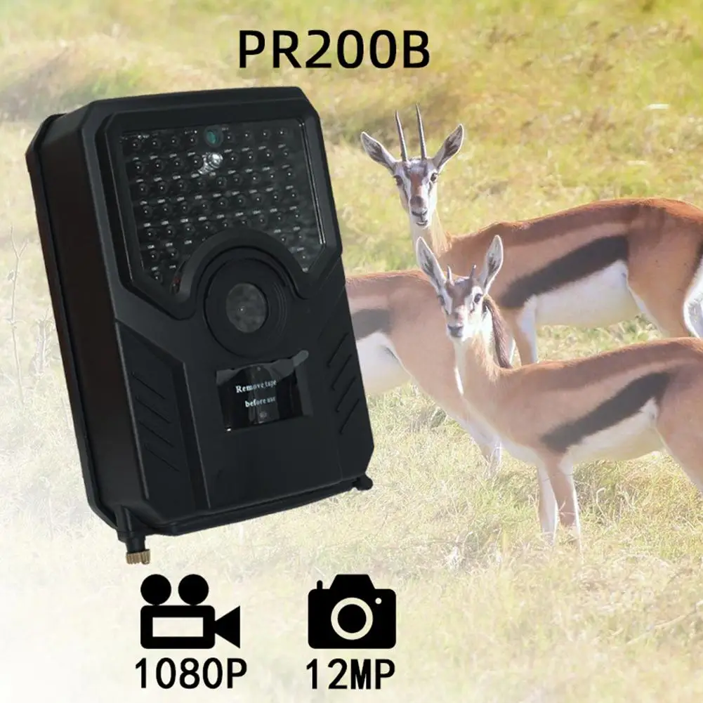 

Pr200b 12mp 1080p Hd охотничья камера 49 Ir Led камера ночного видения легкая водонепроницаемая для спорта на открытом воздухе