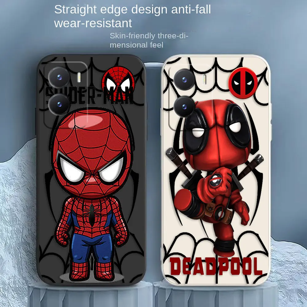 

Cartoon MARVEL Spider-man Deadpool Phone Case For VIVO Y55S Y31 Y33S Y55 Y35 Y51S Y52S Y53S Y66 Y73S Y77 5G Y85 Y93 Case Funda