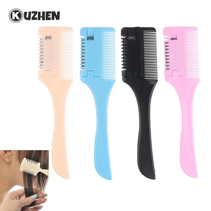 

Двухсторонняя Расческа для стрижки волос, с 2 съемными лезвиями, для стрижки, филировки, стрижки, ухода за волосами, триммер для укладки воло...