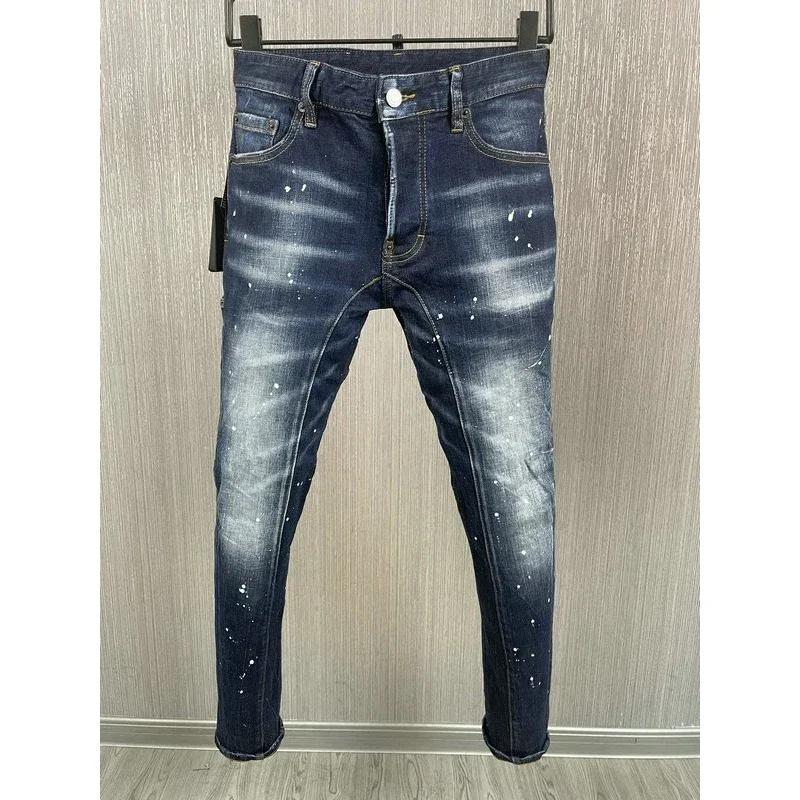 Джинсы ведущей марки Dsq2 зауженные джинсы в итальянском стиле мужские джинсовые