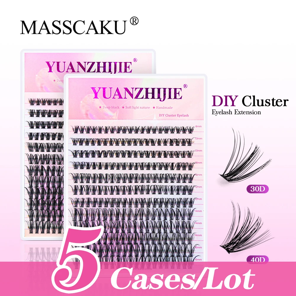 

MASSCAKU Cluster False Eyelashes Professional 30P 40P 0.07C Curl 8-16mm Mixed Natural Silk Eyelashe