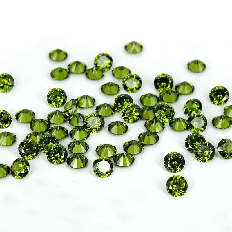 

11 Sizes Avaiable Olive 4-18mm Brilliant Cubic Zirconia Stones Round Pointback Rhinestones Cubic Zirconia Beads DIY Decorations