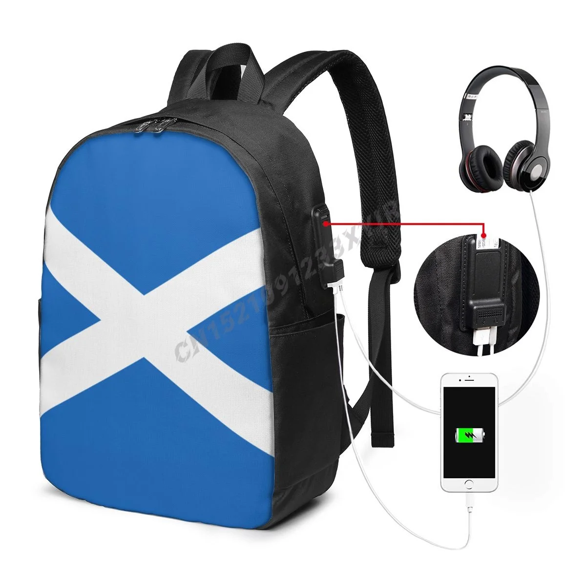 

Backpack Scotland Flag Scotch Country Map IT'S IN MY DNA Fans Student Schoolbag Travel Casual Laptop Back Pack Unisex