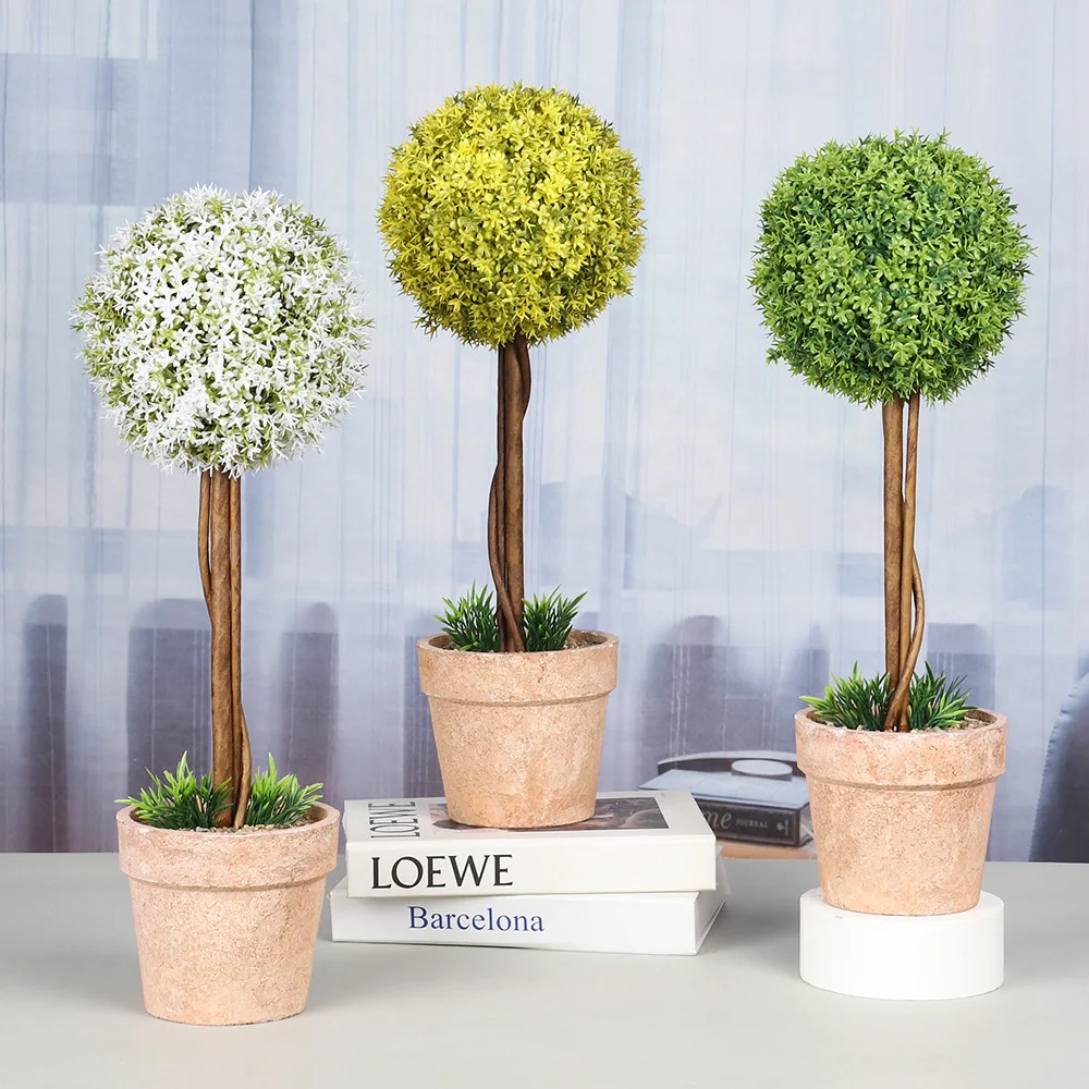 

Artificial Flowers Plants Potted Green Bonsai Pot Plants Fake Flower Ornaments For Home Decoration Craft Plant Decorative