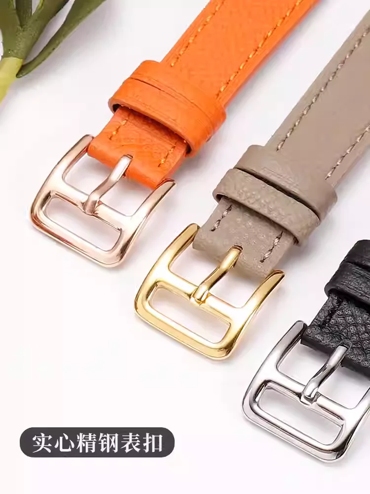 Фото Кожаный ремешок для часов подходит для Hermes, быстросъемный оригинальный ремешок с пряжкой, высококачественный женский ремешок для часов из натуральной кожи, браслет №5