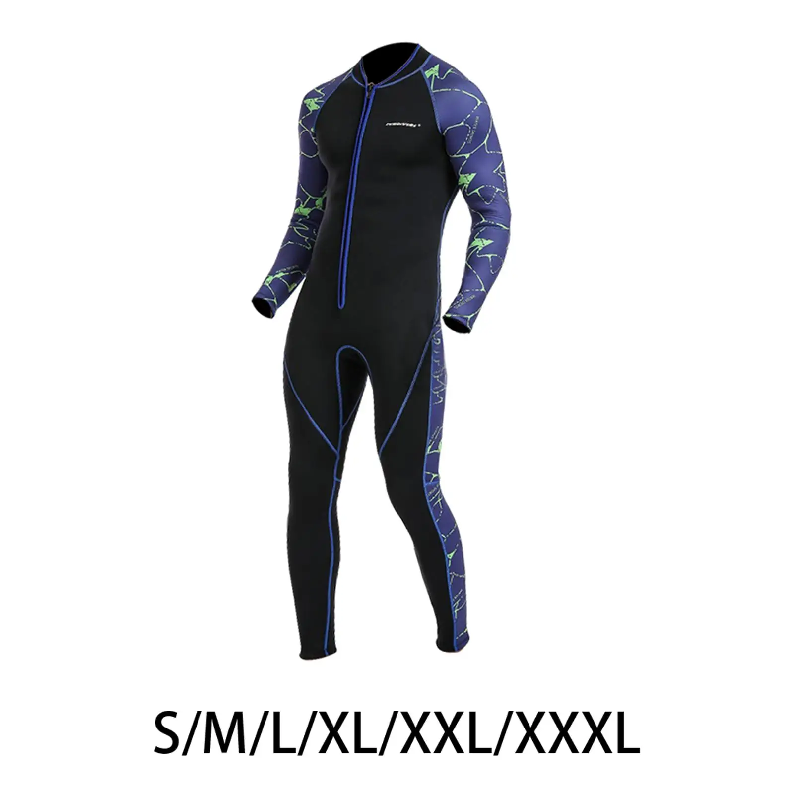3mm Neoprene Men Wetsuit Diving Suit Long Sleeve Front Zipper Jumpsuit Swimsuit Wet Suit for Diving Surfing Snorkeling Swimming