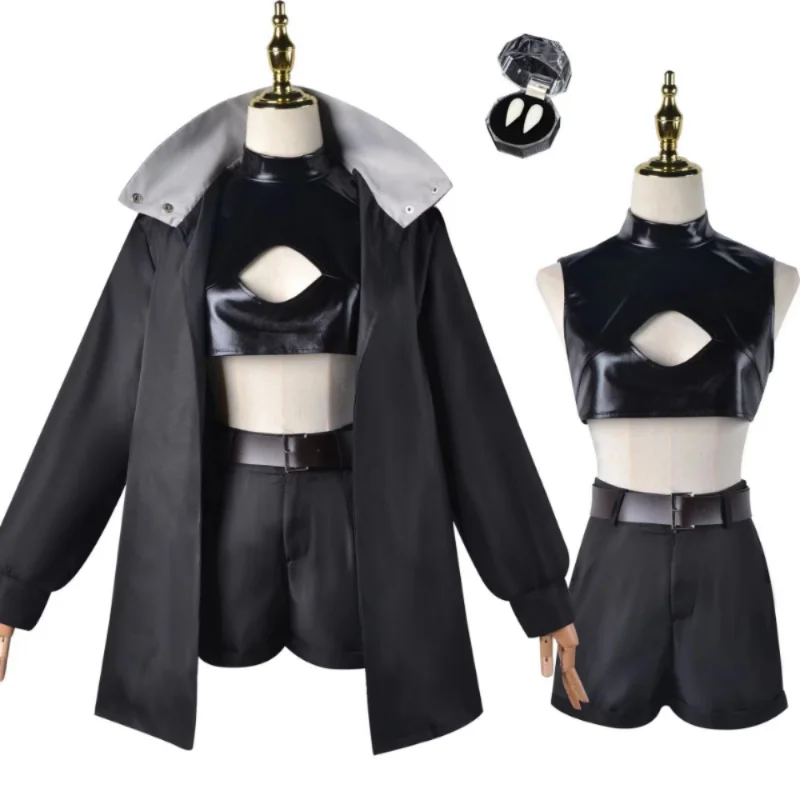 

Женский костюм для косплея из аниме «звонок ночи», черная накидка, куртка, кожаные шорты, костюм на Хэллоуин