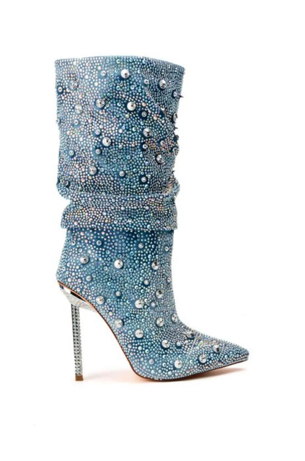 

2023 New Fashion Women's High Water drill Stiletto Heel Pointed Toe Sexy Ankle Boot Catwalk shows Rhinestone cowboy Boots