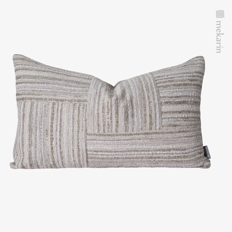 Новая китайская подушка для дивана, прикроватная Подушка для спальни, бежевая текстурная полосатая Подушка на талию, подушка для гостиницы,...