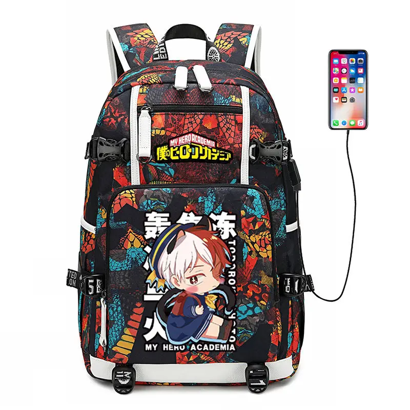 

Рюкзак для косплея коски из аниме «Моя геройская Академия», Универсальный дорожный светящийся ранец с USB-разъемом, школьный Подарочный порт...