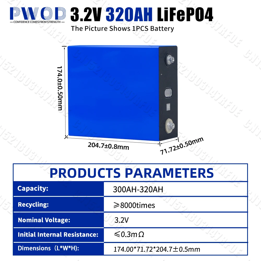 PWOD 16 шт. 3 2 В 320 Ач Lifepo4 аккумулятор 8000 циклов аккумуляторные батареи DIY 12 24 48 RV EV