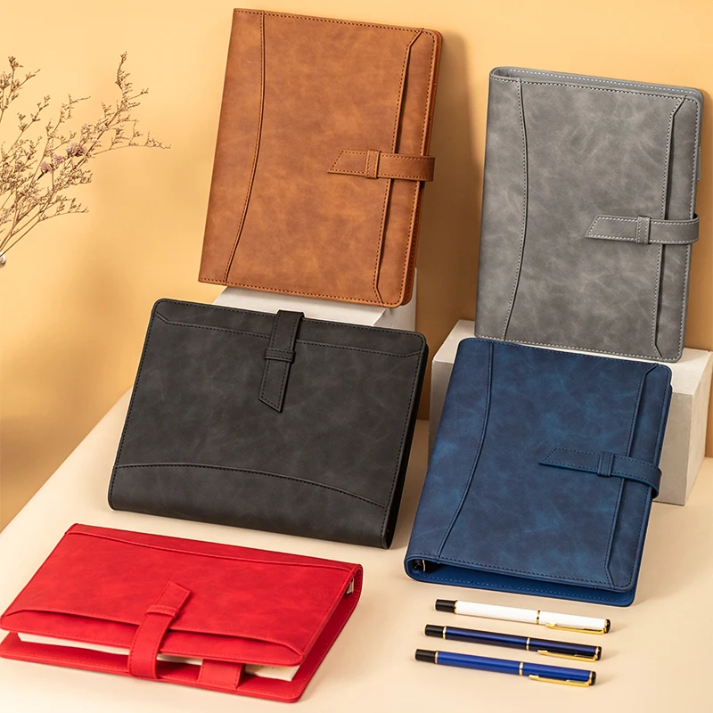 

A5 Business leather notebook binder Loose Leaf Binder Spiral Notebook 6 Hole Metal Diary planner Agenda note book