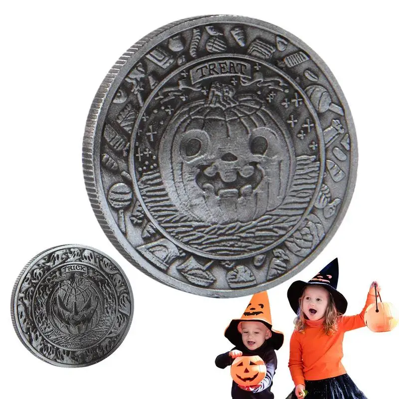 Монета с тыквой на Хэллоуин счастливая монета коллекционная для угощений или