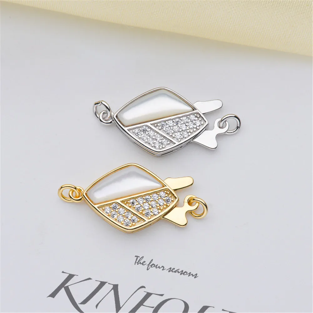 

S925 sterling silver single breasted natural pearl necklace sweater chain fashion version of the buckle