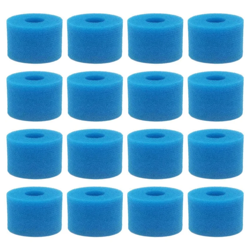 

32Pc For Intex Pure Spa Reusable Washable Foam Hot Tub Filter Cartridge S1 Type