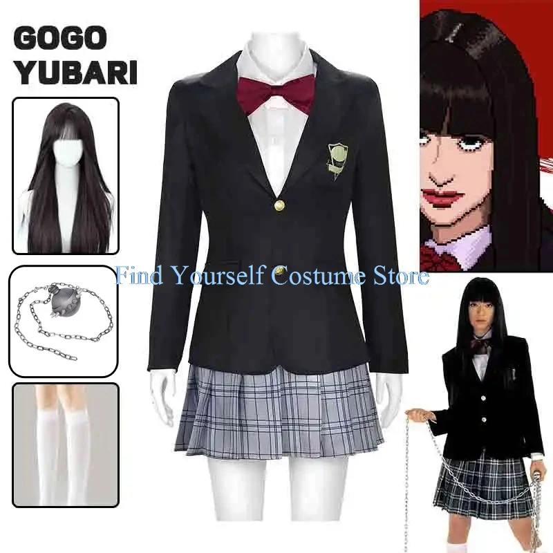 Хэллоуин Gogo Yubari Косплей Костюм Черная Униформа The Movie Kill Vol.1 Bill Gogo's School JK Юбки