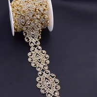 5yardsroll wedding dress belt sew on appliques trimming for bridal diy sewing crystal rhinestones pathces for women clothings