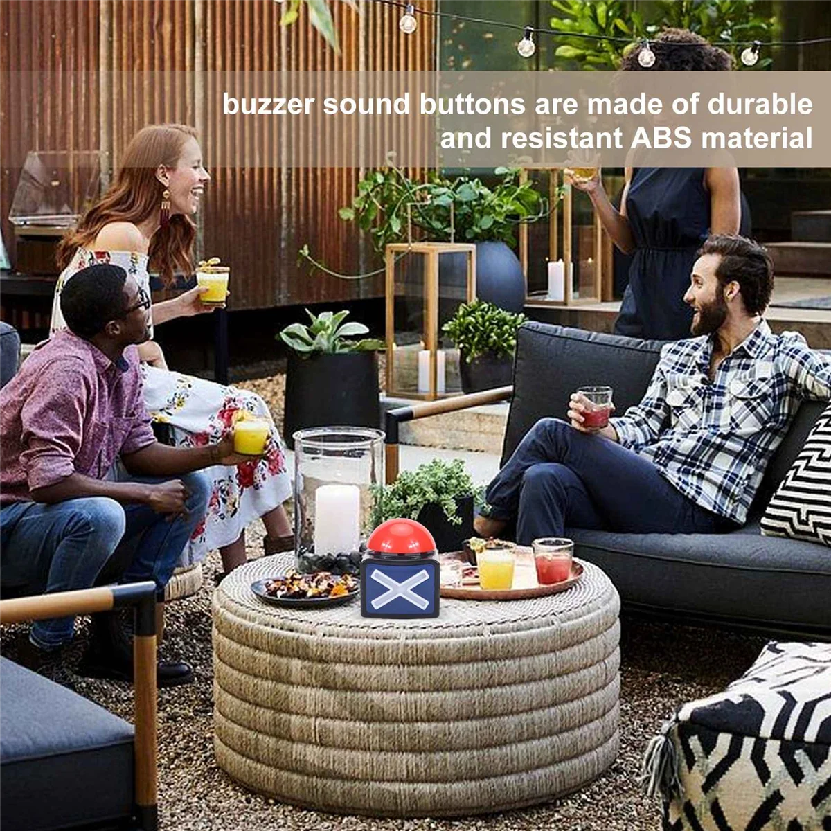 4 шт. зуммер для игр звонок звуковой сигнал тревоги кнопка воспроизведения с Trivia