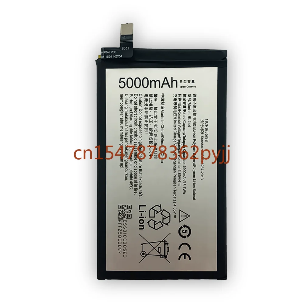 100%  BL244 5000mAh Battery For Lenovo Vibe P1 P1A42 P1C58 P1C72 Li-ion Rechargeable Mobile Phone Batteries Bateria