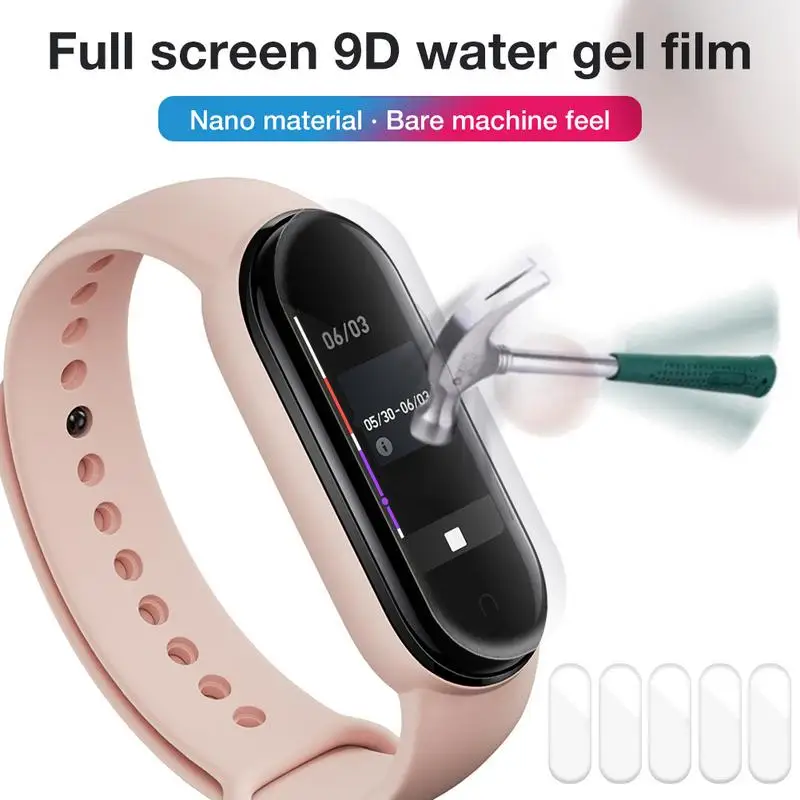 

1/5/10pcs For Xiaomi Mi Band 5 HD Hydrogel Protection Film Full-Screen TPU Nano Protective Soft Membrane Waterproof Non-slip
