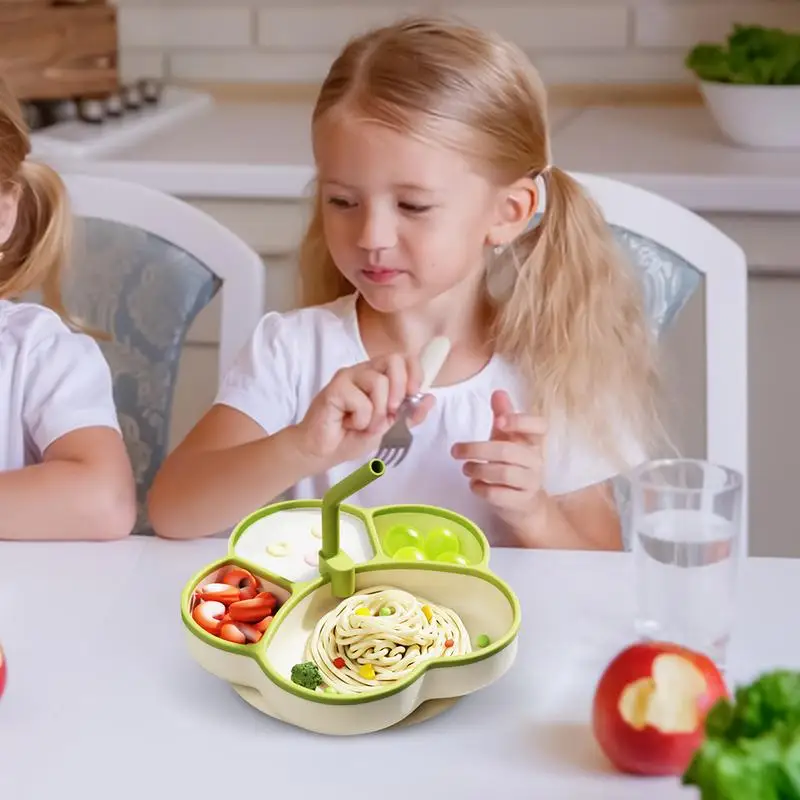 Тарелки для малышей с разделенными всасыванием силиконовые тарелки