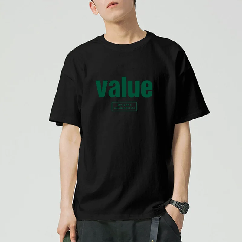 

Value ball Men's T-shirt Short Sleeve Pattern Printed Pure Cotton Breathable, Comfortable, and Minimalist Men's Clothing Y2K