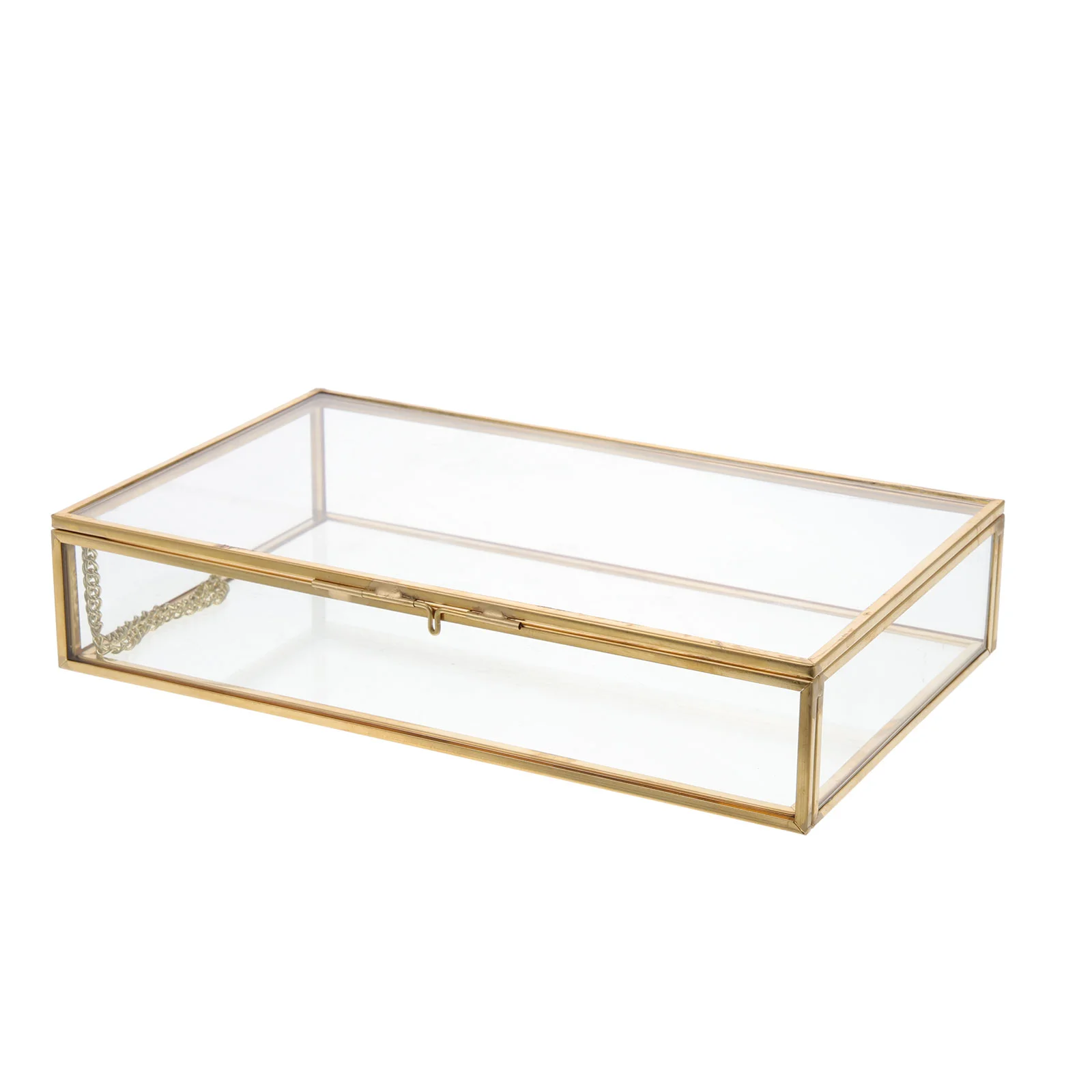 

Glass Terrarium with Lid Transparent Jewelry Box Dresser Decor Delicate Organizer