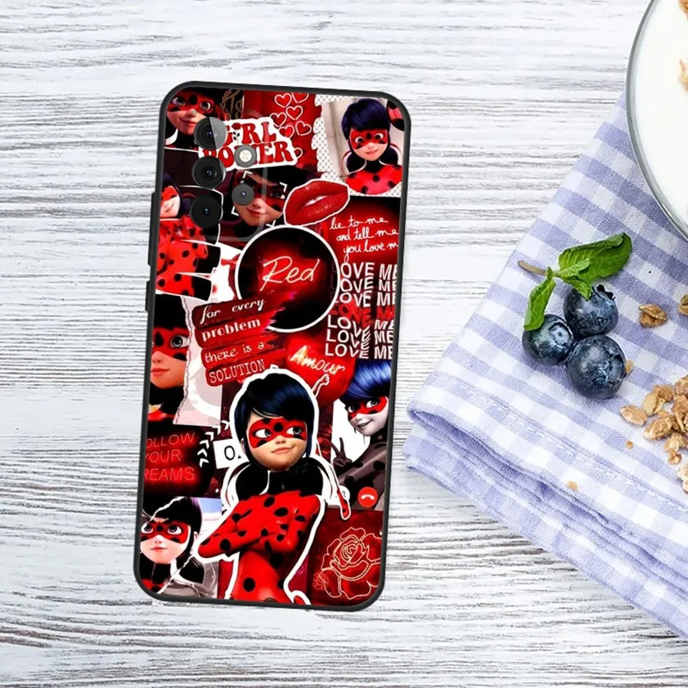 Cat Noir L-Ladybug Couple Phone Case For Samsung Galaxy A13 A21s A22 A31 A32 A52 A53 A71 A80 A91 Soft Black Cover