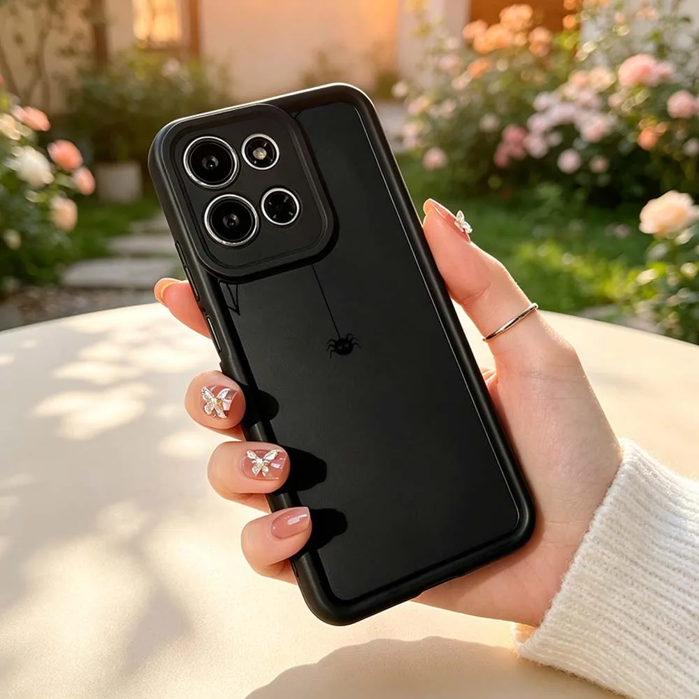 Чехол для телефона с мультяшным черным узором в виде паутины для Motorola G Stylus G86 G86 G84 G75 G73 G72 G56 G24 E15 70 50 30, чехол-накладка с защитой для камеры (art.: 3920dc35cf146) - 3920dc35cf146