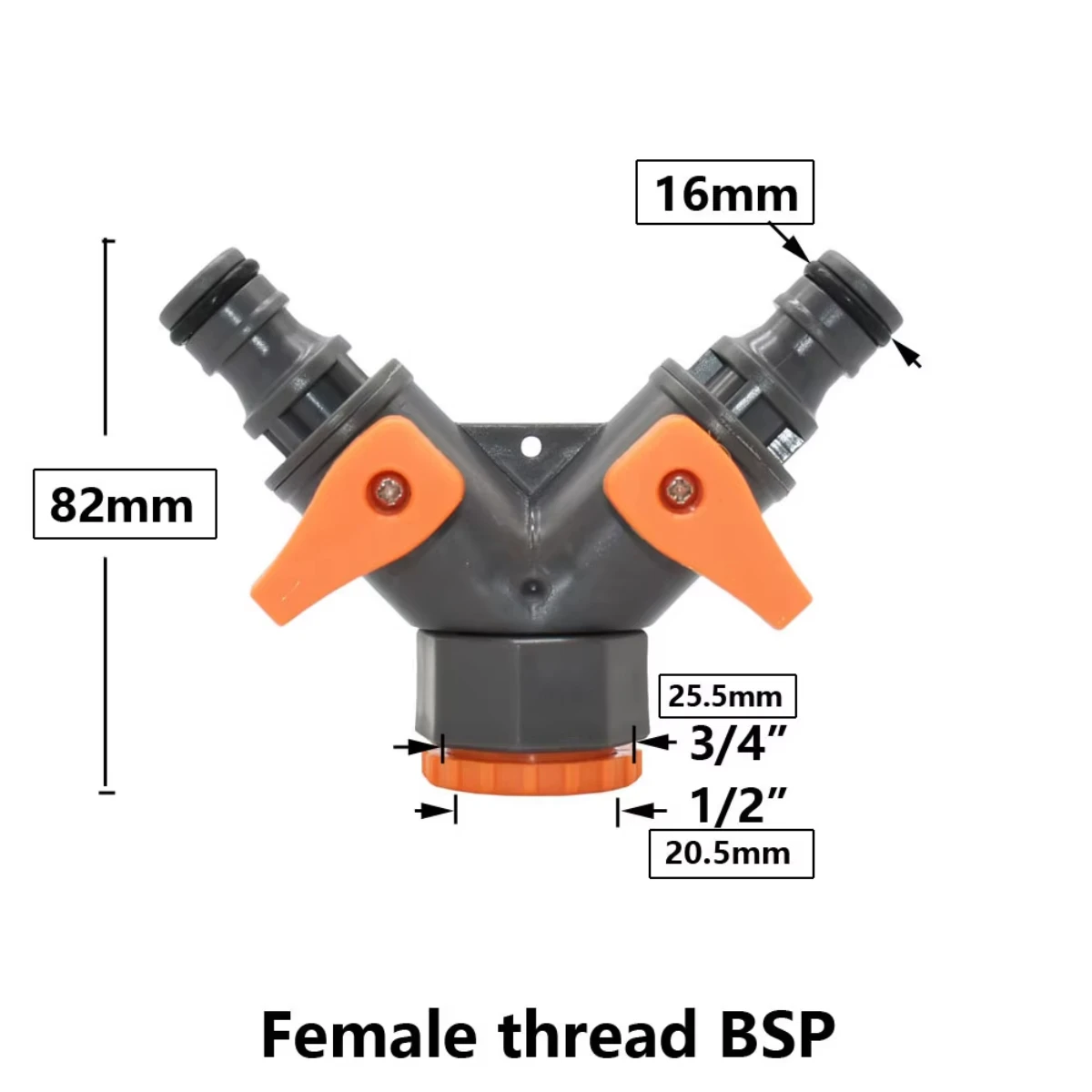 

Соединитель Для Садового Шланга 2/4-ходовой, Разветвитель Воды, Внутренняя Резьба 1/2 3/4, Y-образный Ирригационный Клапан