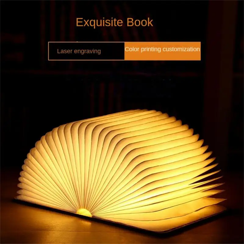 

Wooden Book Lamp Children Reading light USB Bedside Table Lamp 3 Color Bedroom Art Decor Night Light for Kids Birthday Gift