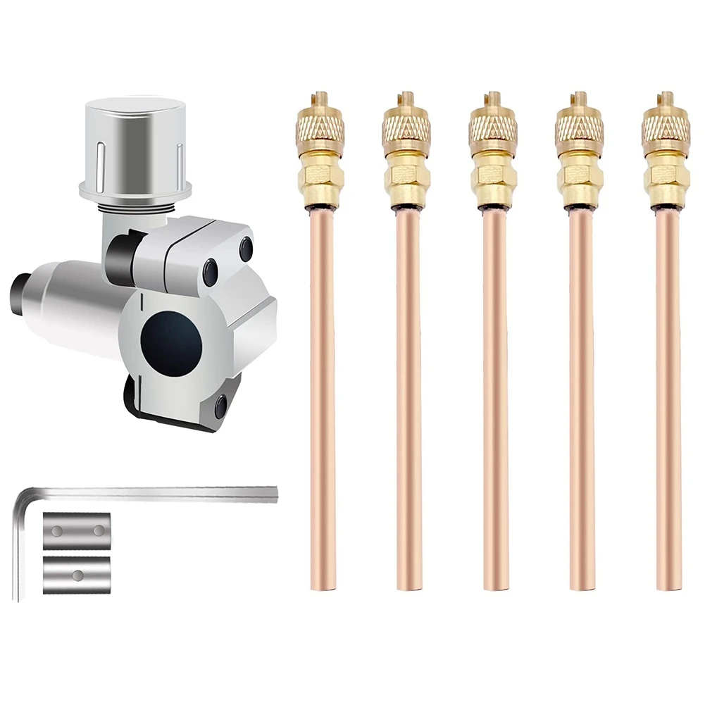 

1Pcs Piercing Valve Line Tap Valve Compatible for 1/4 5/16 3/8inch Outside Diameter Pipes 1/4 SAE Service Access Valve