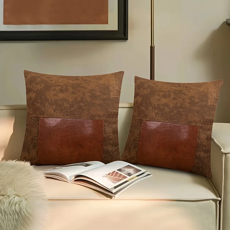 Наволочка Из Искусственной Кожи В Стиле Бохо Большой Квадратный Декоративный